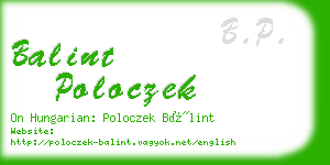 balint poloczek business card